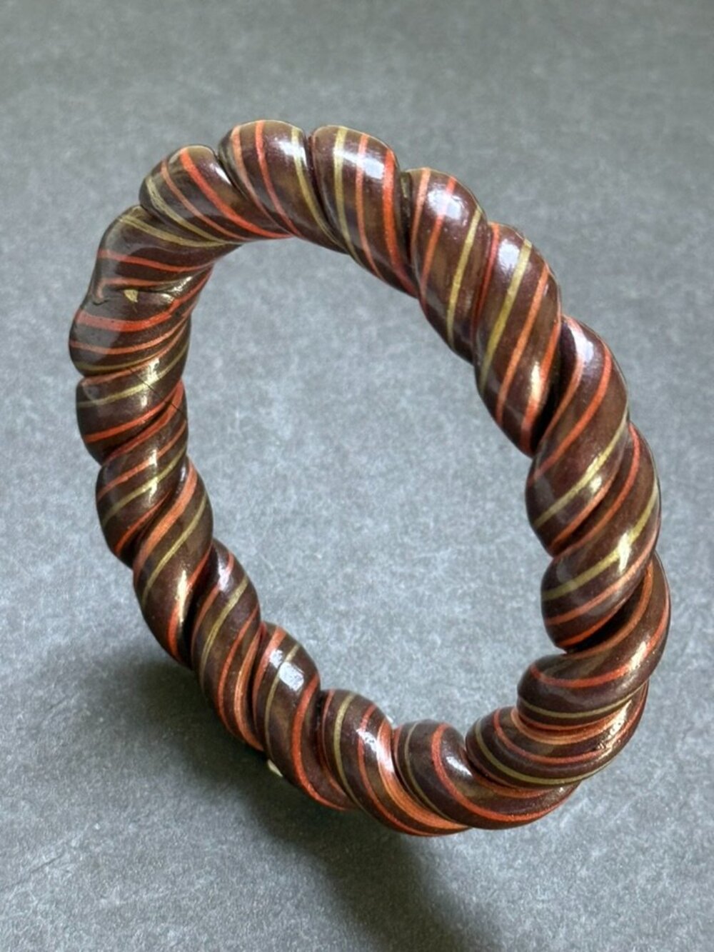 HAND CRAFTED ARTISAN Indian Traditional Earth Tone LAC Bangle (8")